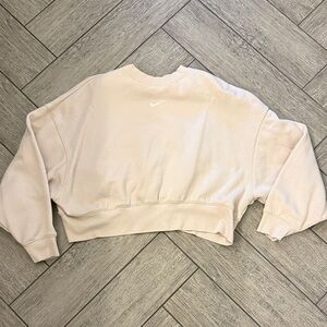 Nike Beige Cropped Sweatshirt